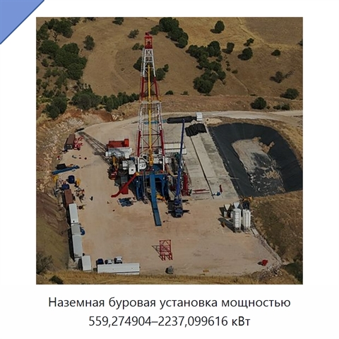Наземная буровая установка мощностью 559,274904–2237,099616 кВт