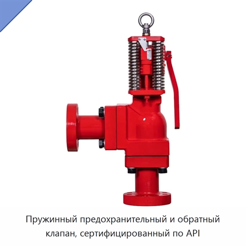 Пружинный предохранительный и обратный клапан, сертифицированный по API