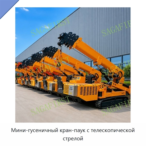 Мини-гусеничный кран-паук с телескопической стрелой