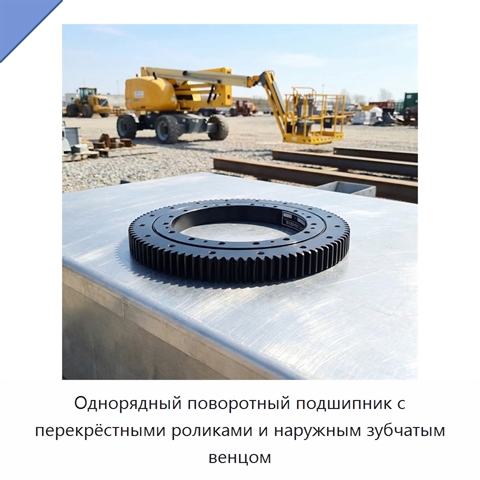Однорядный поворотный подшипник с перекрёстными роликами и наружным зубчатым венцом